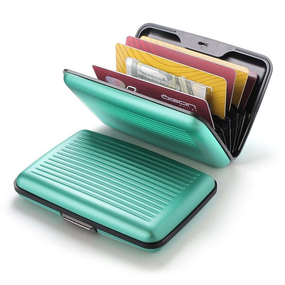 9269 Aluminum card holder with metal lock, RFID protection against fraud